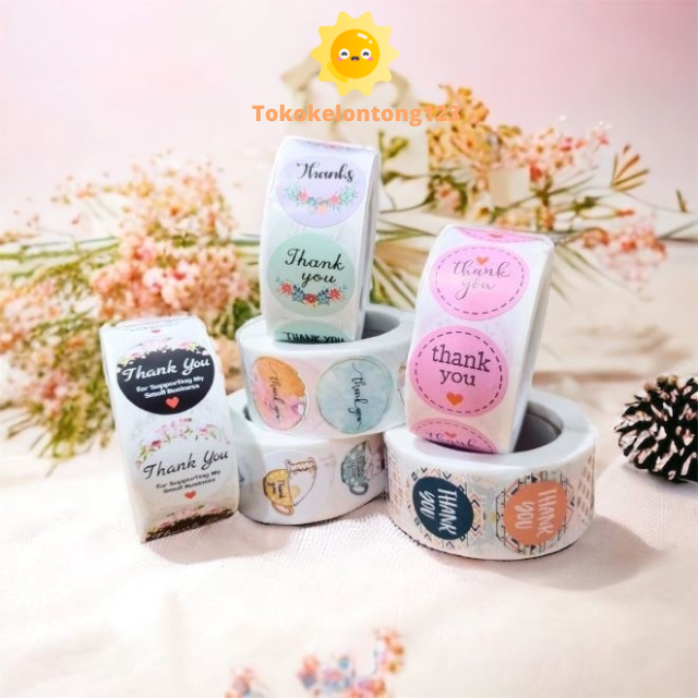 

Stiker Thankyou roll 500pcs/Label roll stiker 2cm/Tempelan stiker Thakyou