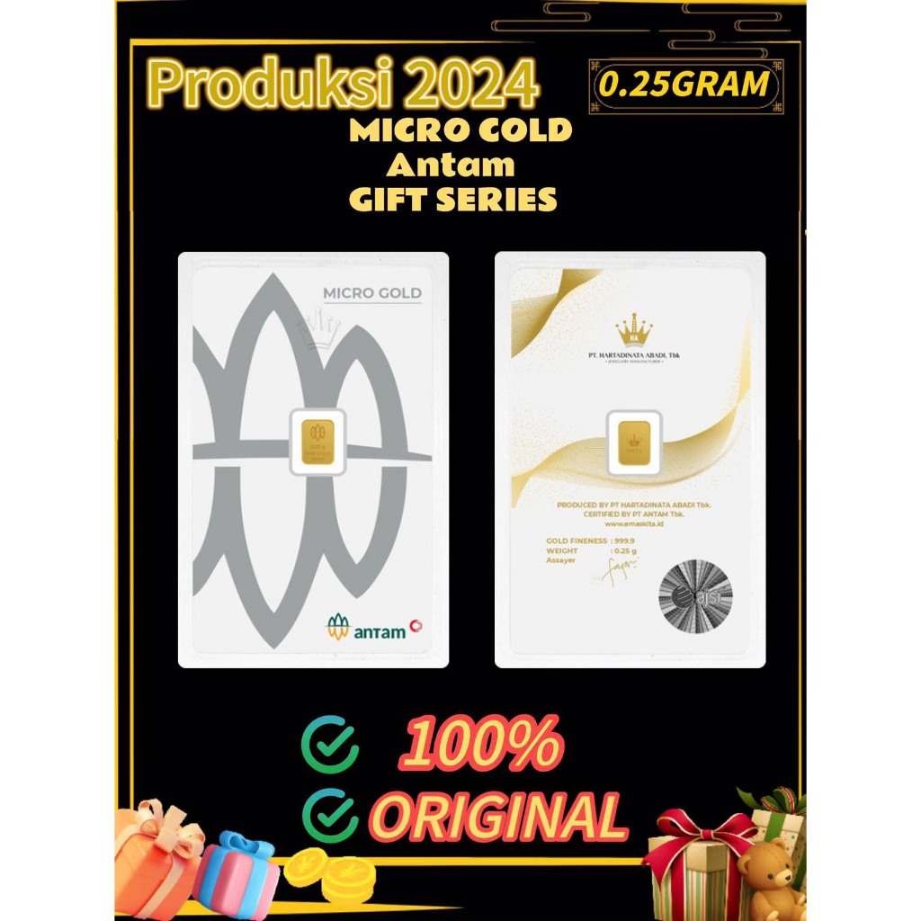 0.25 Gram Gold Bar ANTAM HARTADINATA Premium & Gift Series Wedding Samawa