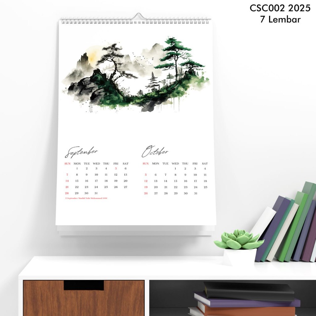 

Kalender 2025 Kalender Dinding 2025 Unik Percantik Ruangan Anda dengan Desain Modern Aesthetic Chinese Style Isi 7 Lembar