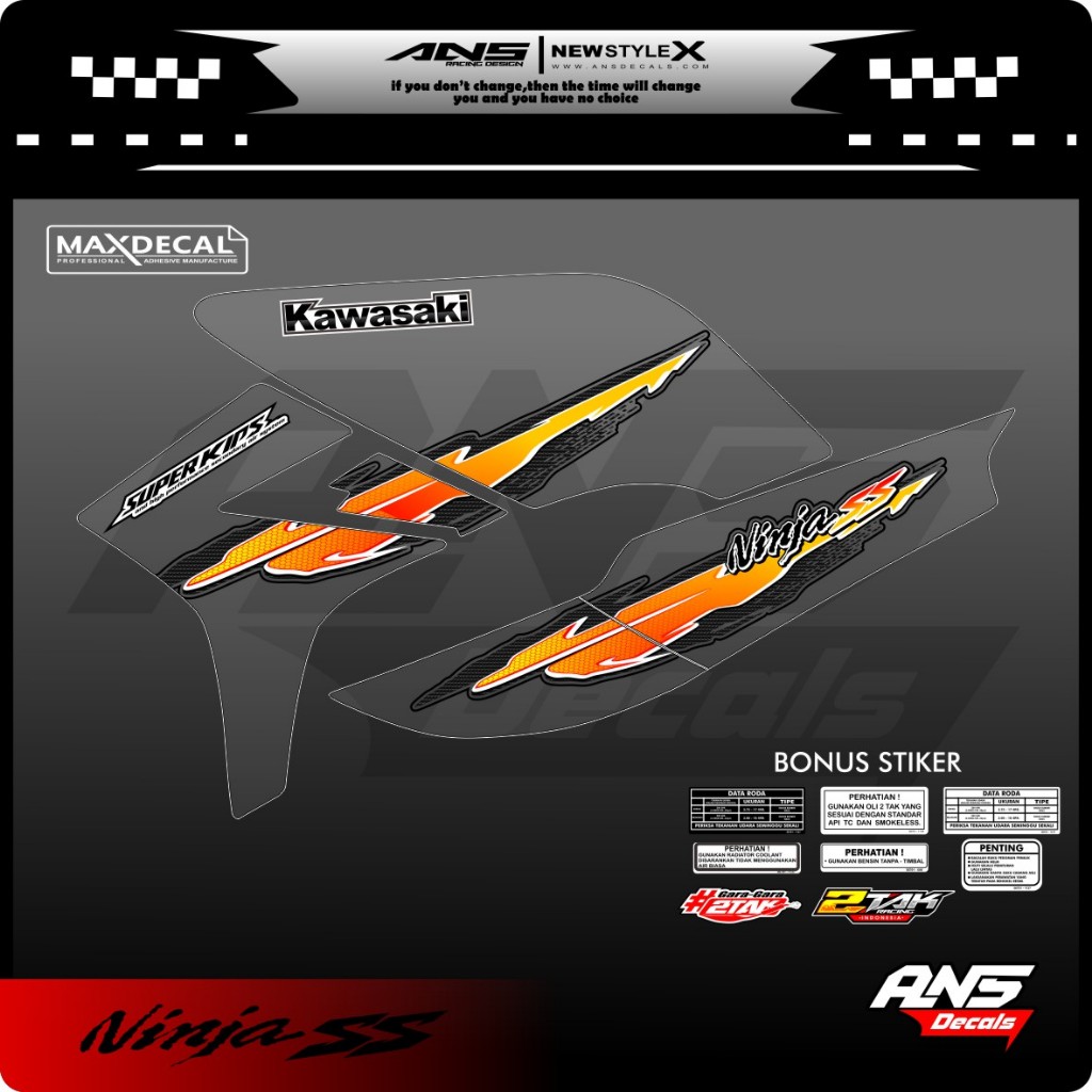 Striping Variasi NINJA SS Transparan Striping Ninja R NINJA SS ORIGINAL STRIPING MOTOR KAWASAKI NINJ