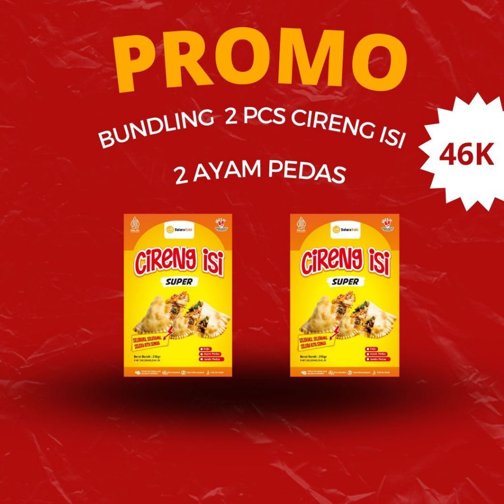 

Bundling 2 bungkus cireng isi ayam - cireng isi super selera koki