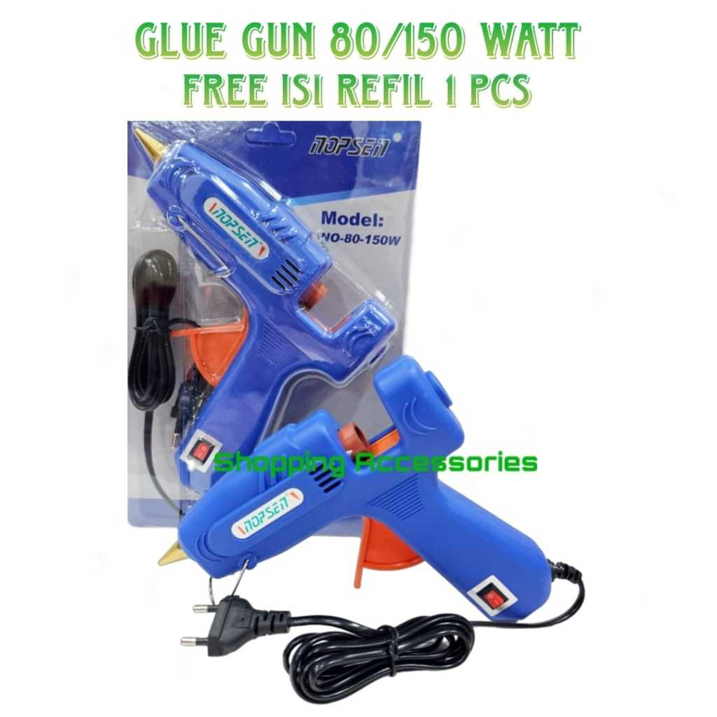 

ALAT LEM TEMBAK BESAR / Glue Gun NOPSEN BESAR 80/150watt /Pistol Lem Tembak / Hot Melt Glue Gun On Off + isi refil 1 pcs