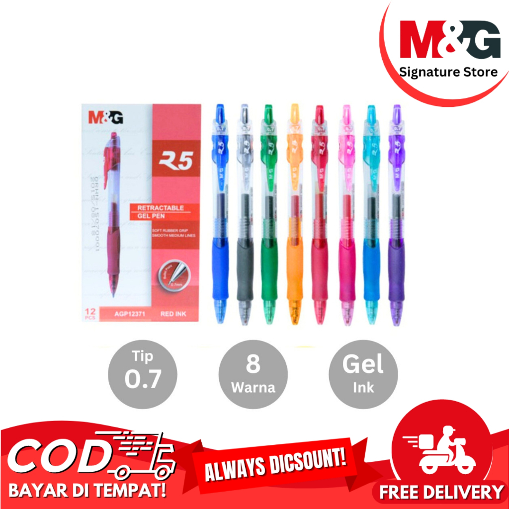 

Pulpen Gel M&G R5 AGP 8 Warna Tip 0.7 mm GEL Pen #AGP12371 - Pulpen Gel R5 Satuan