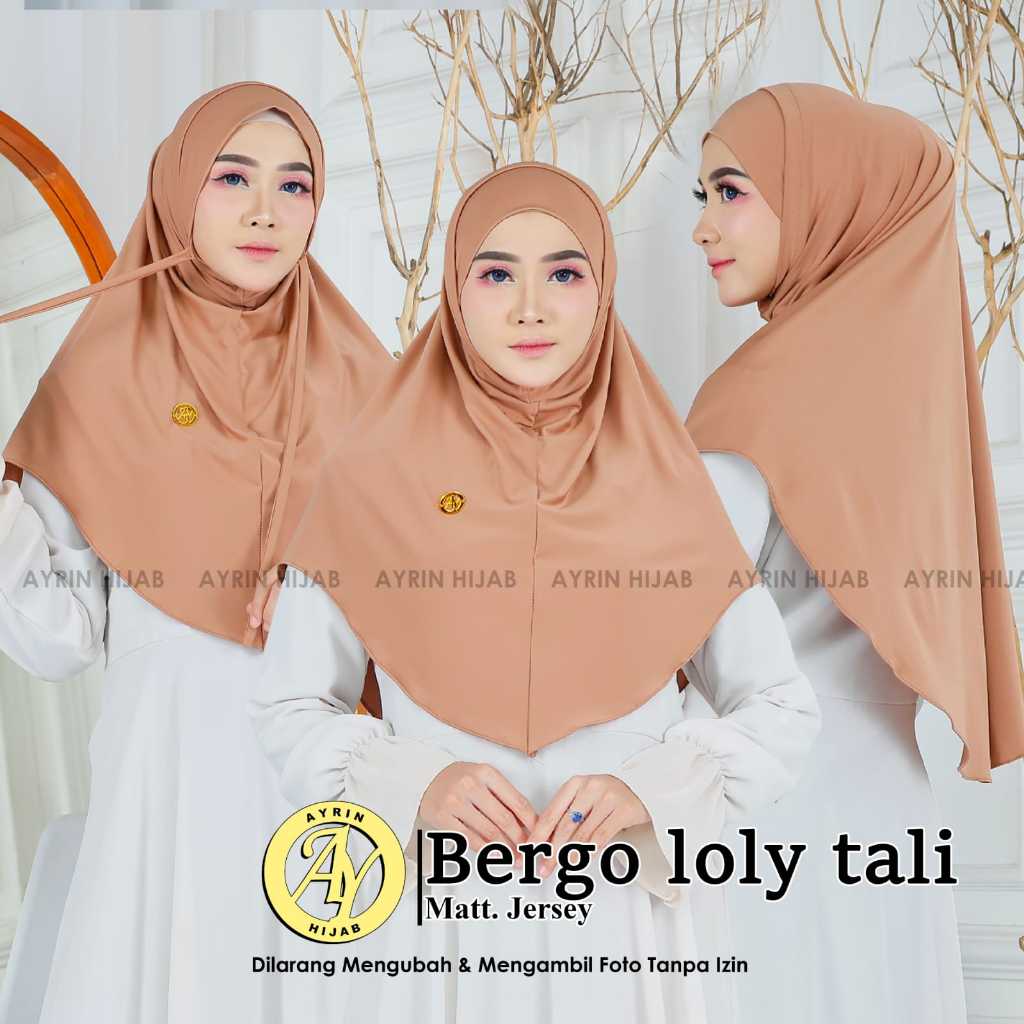 Bergo instan tali/ bergo Lolly Soft Inner Plus Tali Jersey Premium Ori Ayrin HIjab