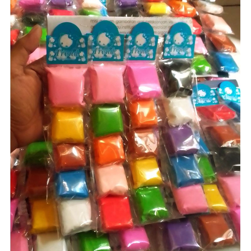mainan warung Rencengan grosir slime Clay/lilin mainan isi 20 pcs serba-1500/1000