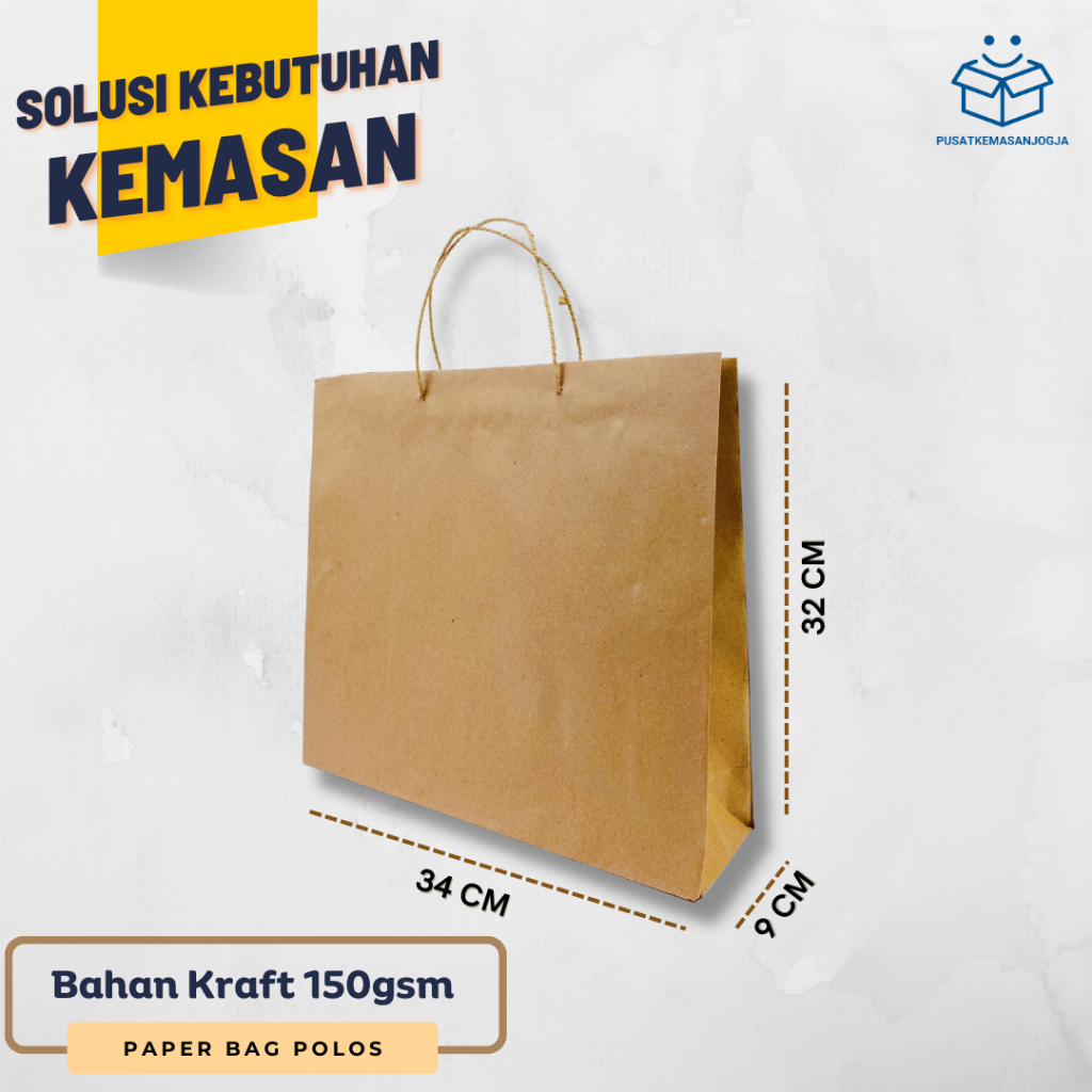 

PaperBag Jogja / Paperbag polos / Paper Bag Ulang Tahun ukuran 34 x 9 x 32 cm