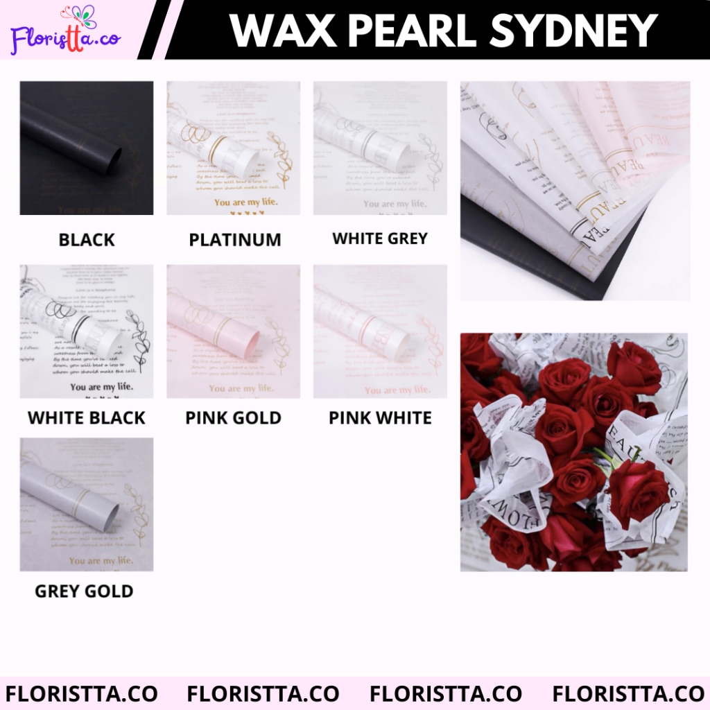 

(lembaran) Kertas Cellophane Sydney Modi English/Kertas buket bunga tipis motif teks modi english