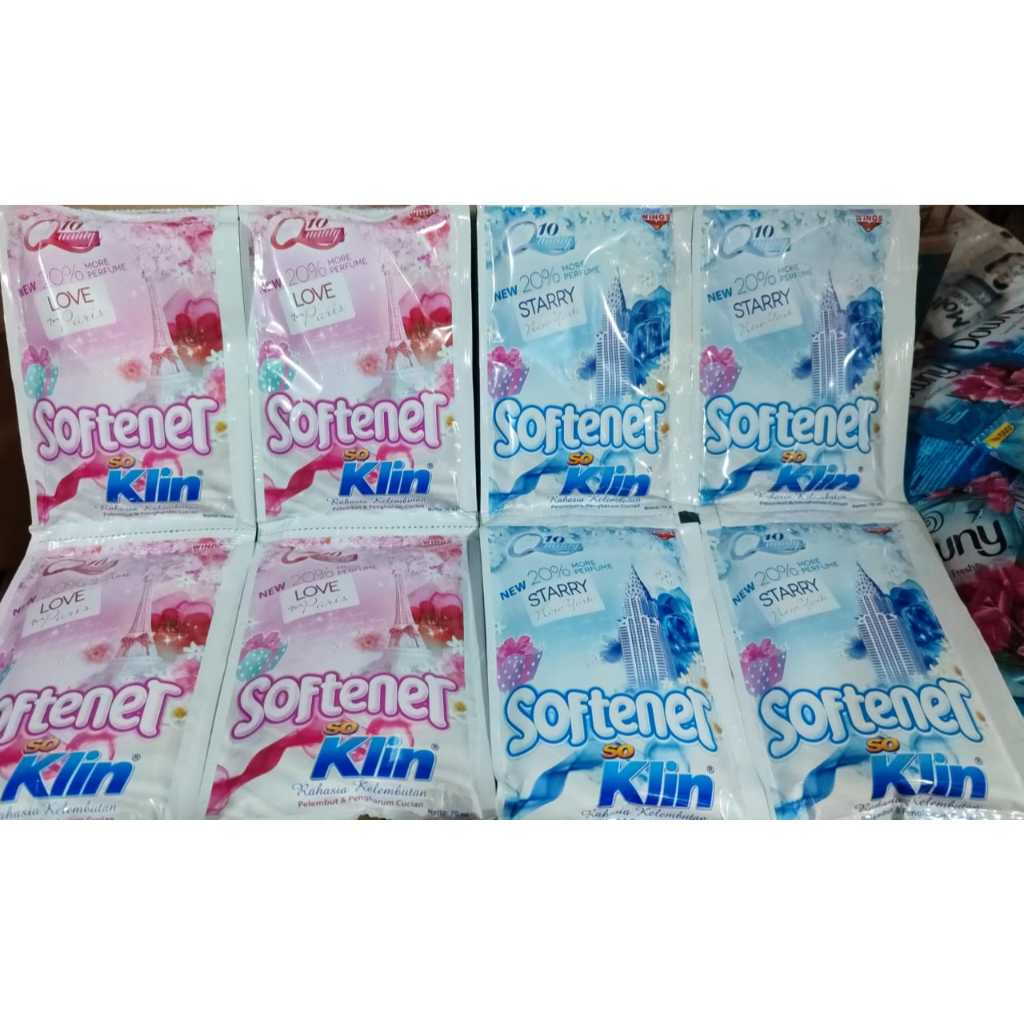 SOKLIN SOFTERNER SO KLIN SOFTENER 65ml STARRY & LOVE 1 renceng isi 12 pcs / 1DUS ISI 4 RENCENG PEWAN