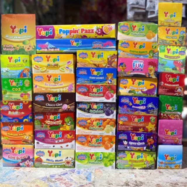 

YUPI BOX all variant isi 24 dan 12 | YUPI BOLICIOUS GUMMY PERMEN LUNAK