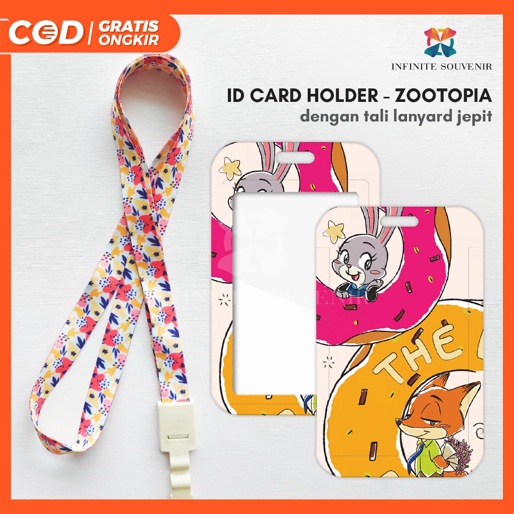 

(N008) NAME TAG ZOOTOPIA / SERIGALA / KELINCI / DENGAN TALI GANTUNGAN JEPIT LEBAR 1.5CM