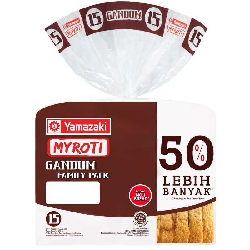 

Yamazaki MyRoti Tawar Gandum isi 15 pcs