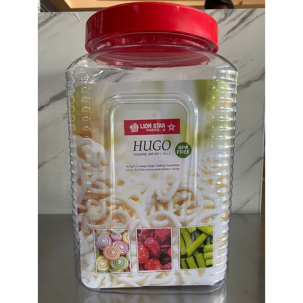 LION STAR HUGO SQUARE JAR 10LTR / TOPLES KERUPUK / TOPLES LION STAR