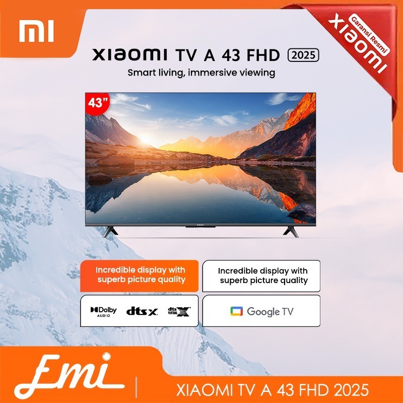 Mi Google TV 43 Inch A 2025 FHD 1080P 60Hz HDMI Dolby Smart Digital Televisi 43Inch
