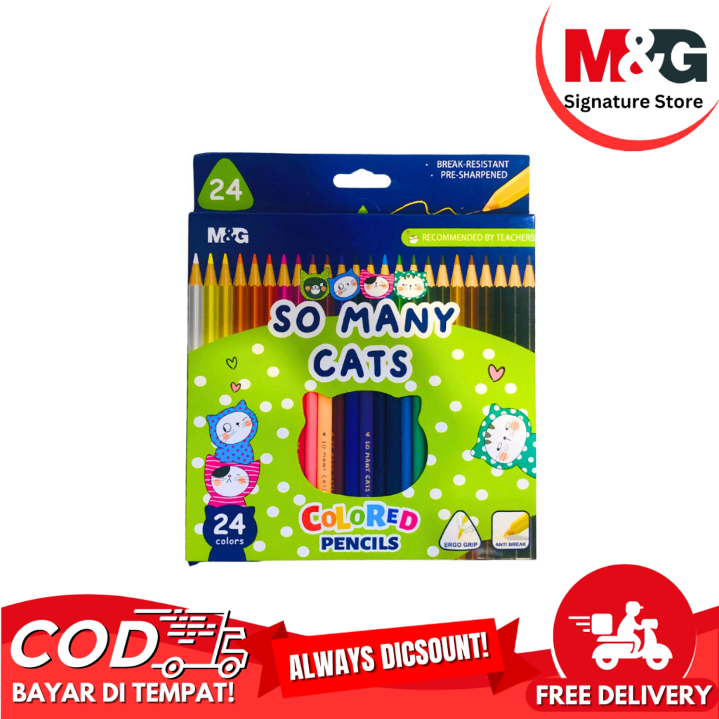 

Pensil Warna Segitiga M&G So Many Cat 12, 24, 36, Warna #AWP343A1 #AWP343A2 #AWP343A3