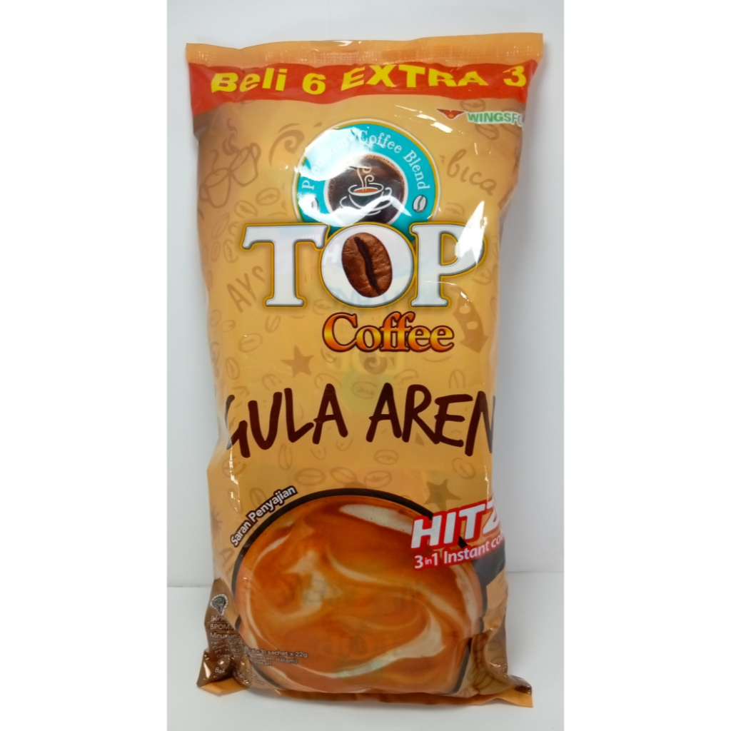 

Top Coffee Kopi Instan GULA AREN Pack 22 gr isi 6 + 3 pcs