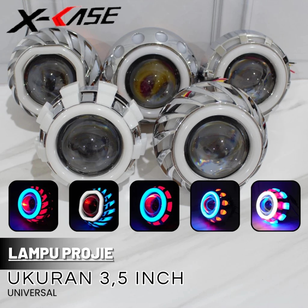 LAMPU TEMBAK PROJIE UBUR UBUR SABIT 3.5 INCH LAMPU DEPAN PROJIE UNIVERSAL MOTOR MOBIL