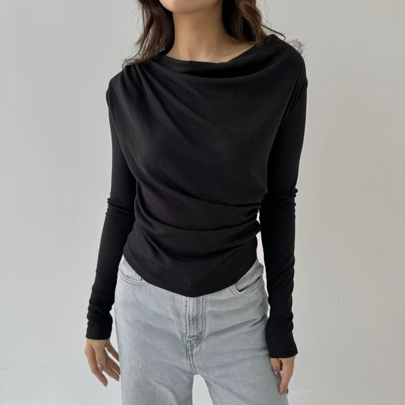 APRIL TOP | Atasan Knit Wanita Korean Top Baju Knit Wanita Lengan Panjang Basic Long Sleeve Termurah