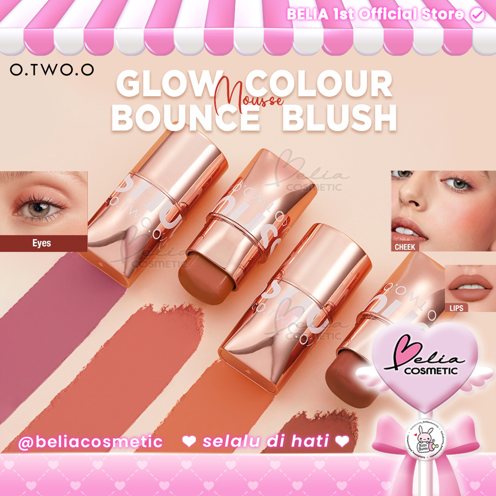 ❤ BELIA ❤ O.TWO.O Glow Colour Bounce Blush | Makeup Blush Stick | Hydrating Gloss Lip & Cheek 6 Colo