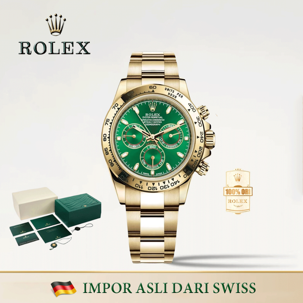 【100% jam tangan Rolex asli】 Rolex Daytona Jam Tangan Pria Cosmograph M116508-0013 40mm 18ct gold Wa