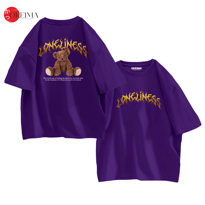OKEIMA - T-Shirt Oversize Bear Loneliness Unisex Trendy