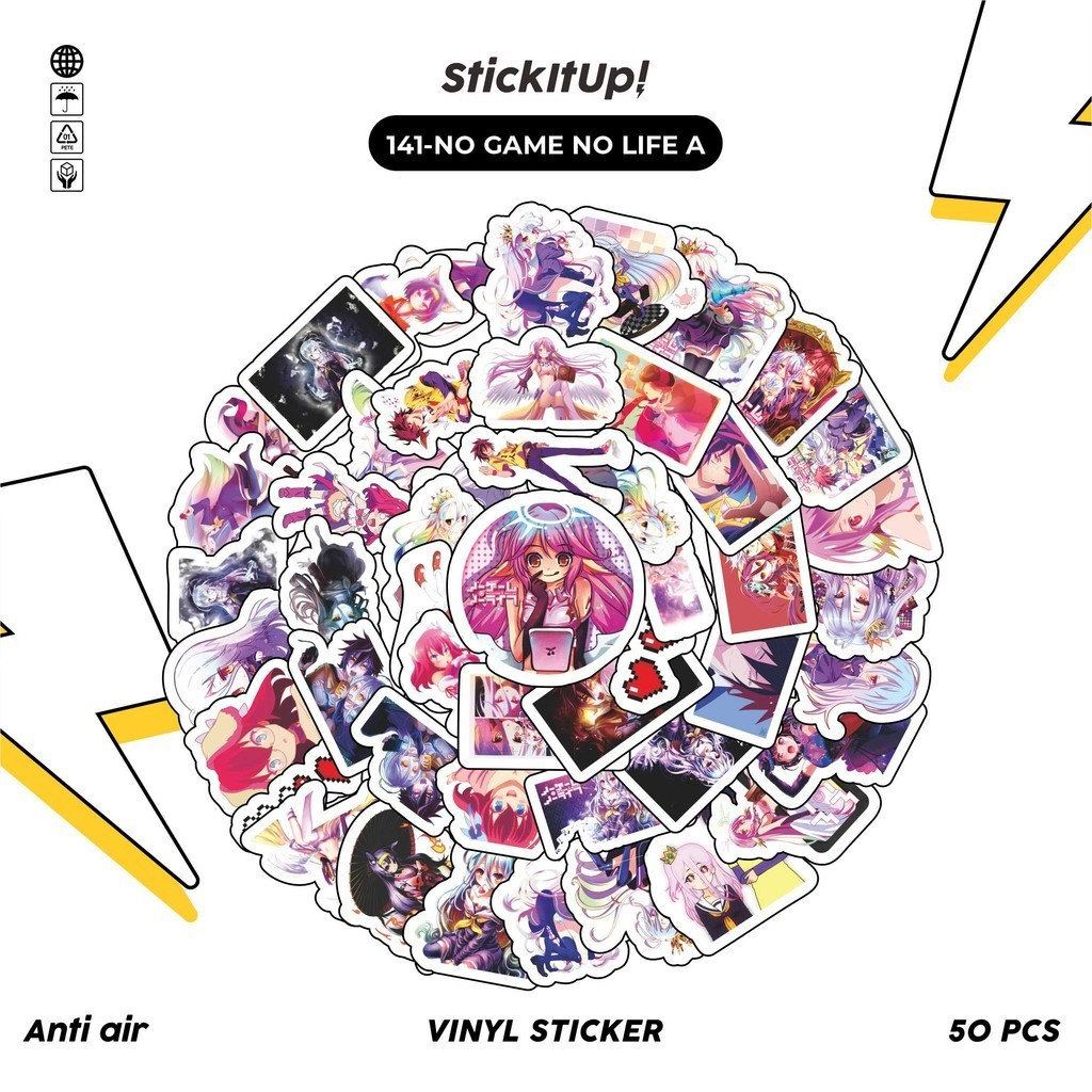 

COD✨ 100 Pcs Stiker Motif Anime No Game No Life Anti Air Untuk Dekorasi Notebook Sepeda Skateboard Handphone DIY