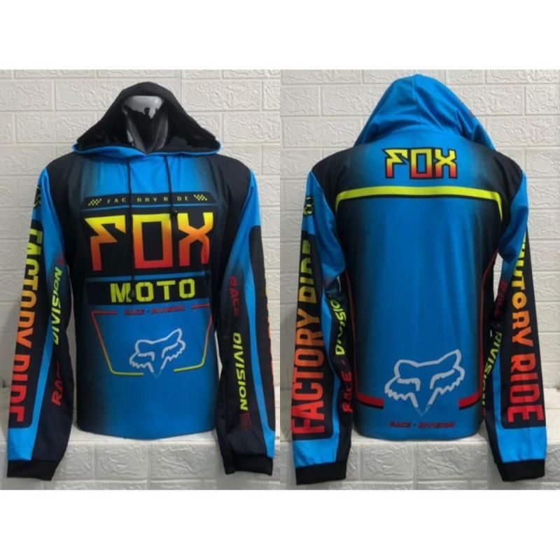 Kaos Jersey Kupluk Motorcross Trail Fullprinting lengan panjang