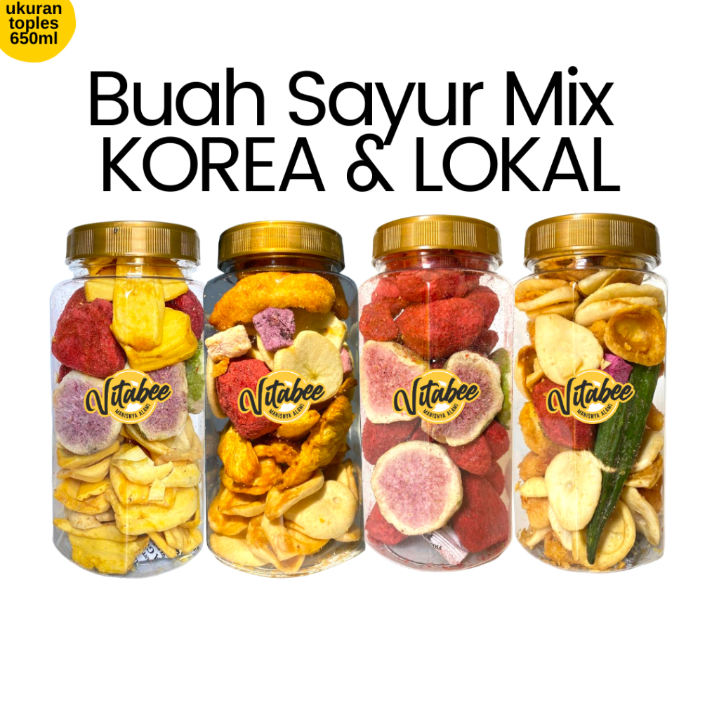 

Lezatoz_Genz Keripik Buah Dan Sayur Toples Mix (Strawberry, Buah Tin, Durian, Apel Malang, Nangka,