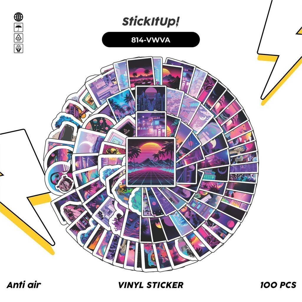

COD✨ 100 Pcs Stiker Vaporwave Lucu Anti Air Untuk Dekorasi Notebook Sepeda Skateboard Handphone DIY