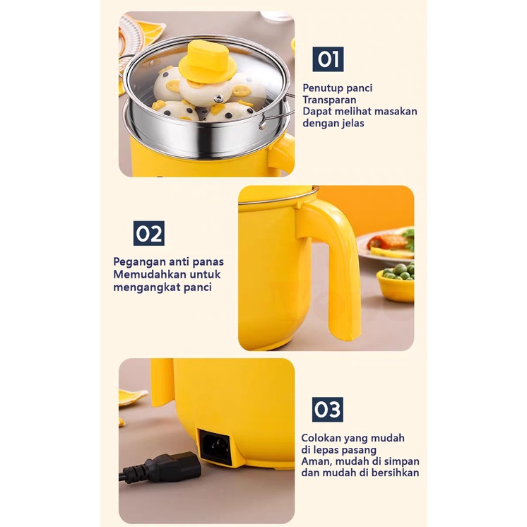 Promo Terbaru Panci Listrik Rice Cooker Magic Com Rice Cooker Mini Panci Stainless Steel Magic Com