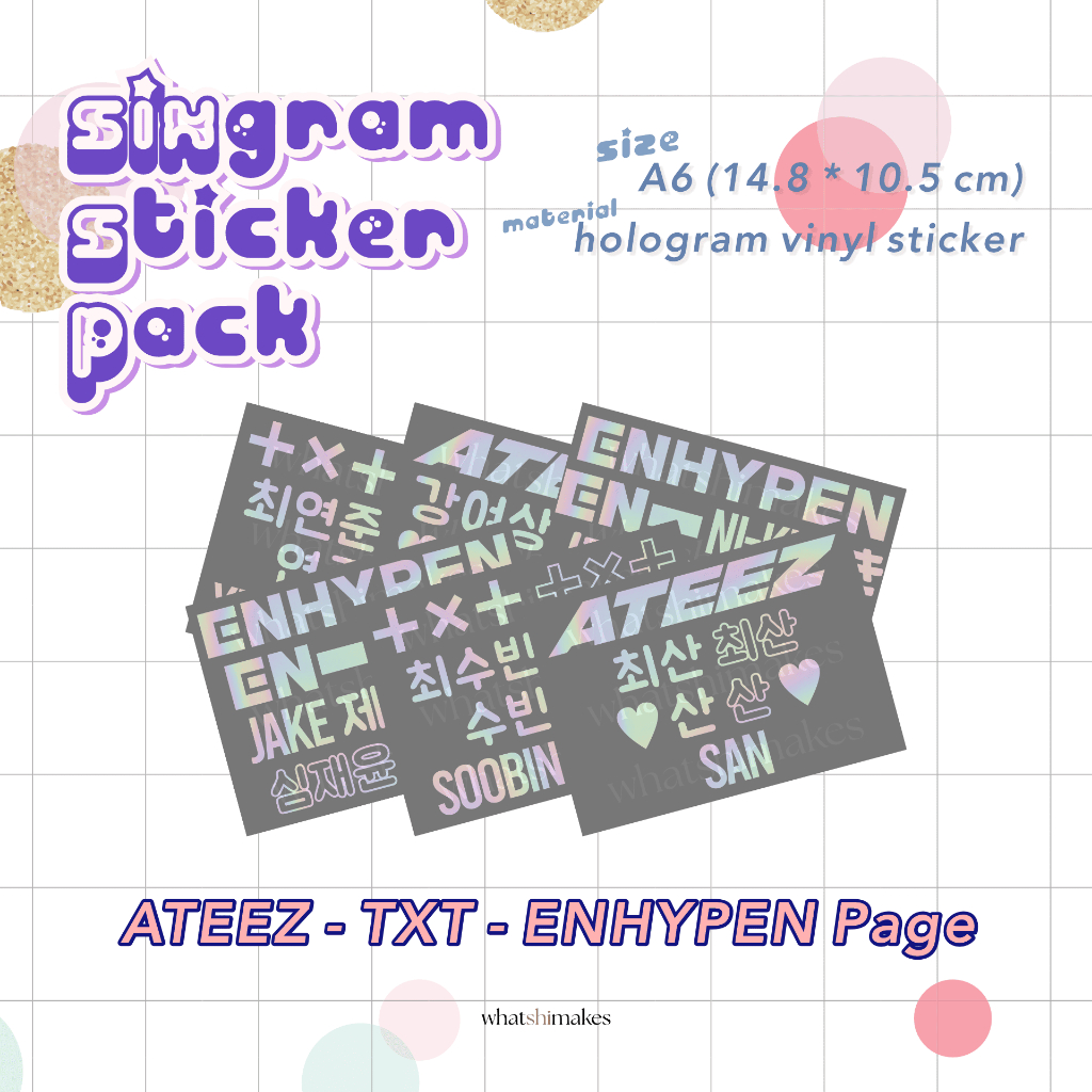

SIXgram sticker pack - hologram stiker ATEEZ TXT ENHYPEN TOMORROW BY TOGETHER ENHA