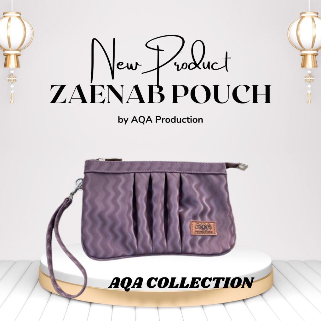 Zaenab Dompet Wanita Panjang Muat HP Anti Air, Banyak Slot, Tali Tangan, Kulit Sintetis , ZAENAB POU