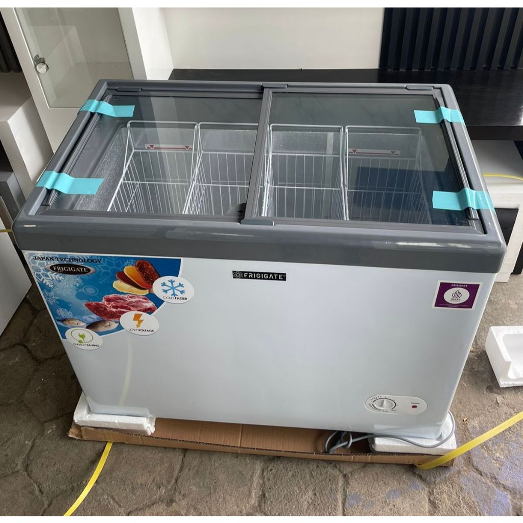 freezer es cream / Freezer kaca bening sleding / tempat ice cream