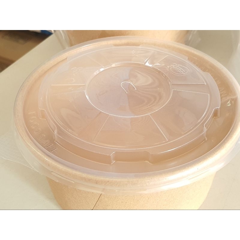 iDk90 Paper Kraft Bowl Paper 650Ml + Tutup (25Pcs) / Rice Bowl 650Ml / Mangkok Kertas 650Ml / Rice