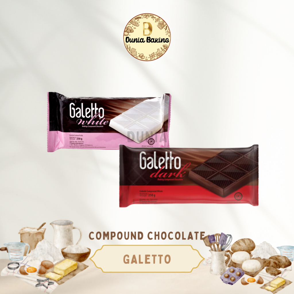 

Galetto compound 250gr | Coklat batang galetto 250gr