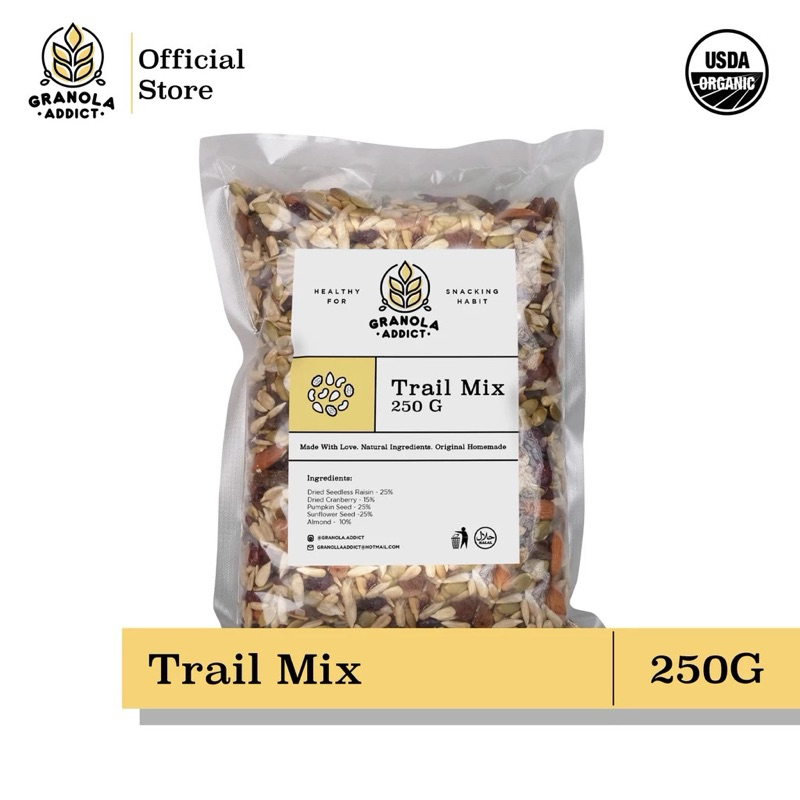 

Granola Addict - Trail Mix (Sunflower, Pumpkin Seeds, Almond, Raisin, Cranberry) 250G