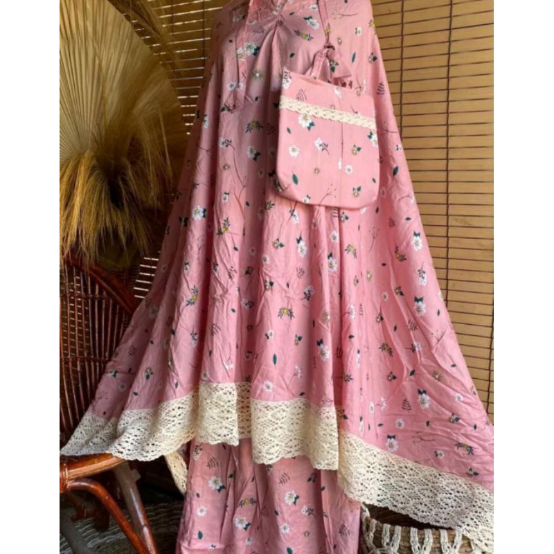 MUKENA DEWASA/MUKENA BAHANA KATUN MICRO/MUKENA MODEL BUNGA MELATI/MUKENA MODEL RENDA BESAR /RENDA RA