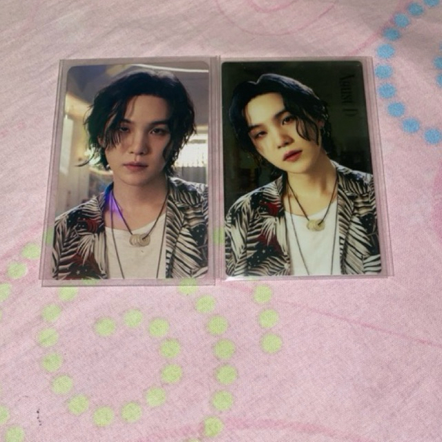 Photocard Suga Holo jpfc suga macan, photocard Suga metalic Dday