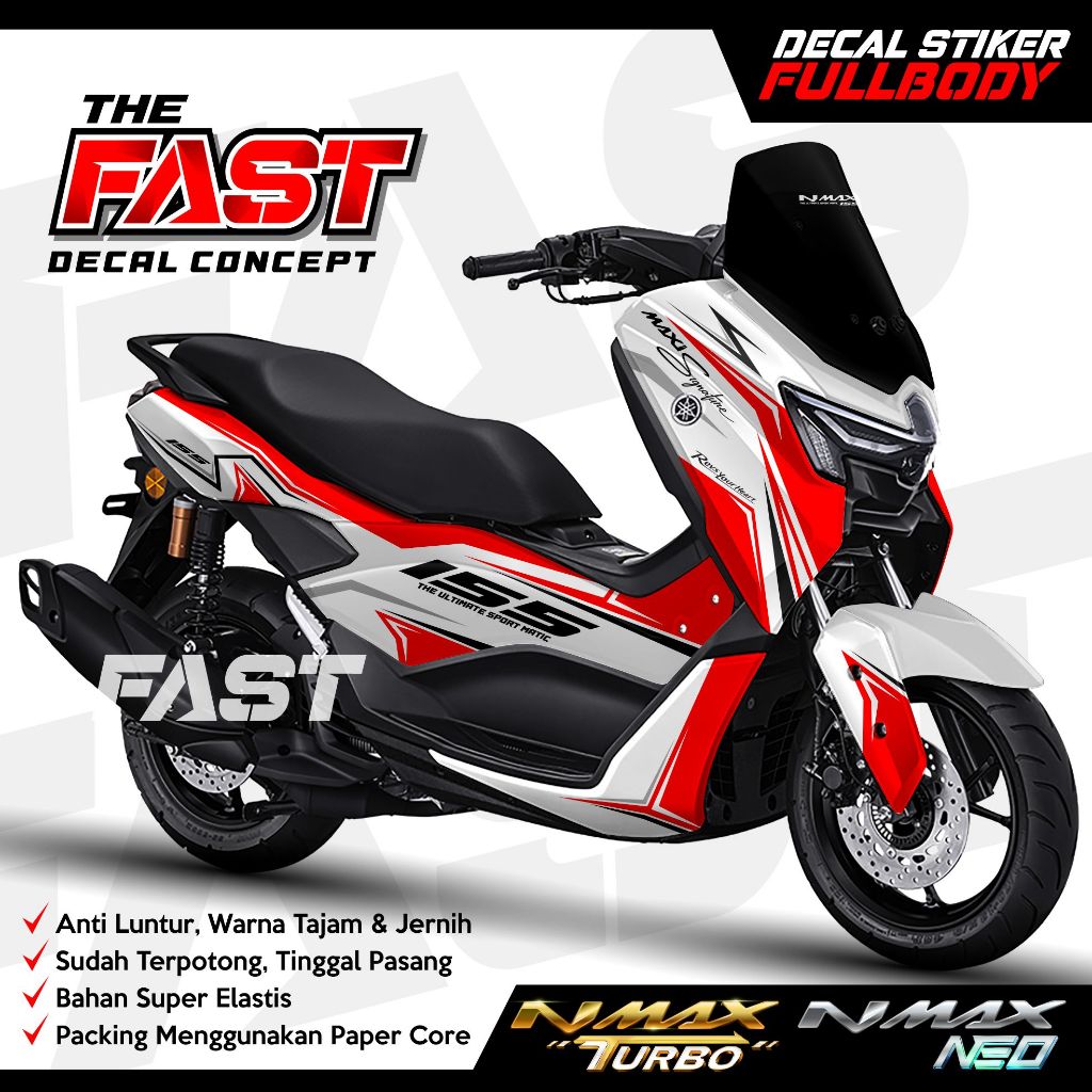 TERBARU Decal Nmax Turbo/Neo Fullbody Maxi Signature Putih TERBARU CODstiker nmax Turbo/Neo stiker n