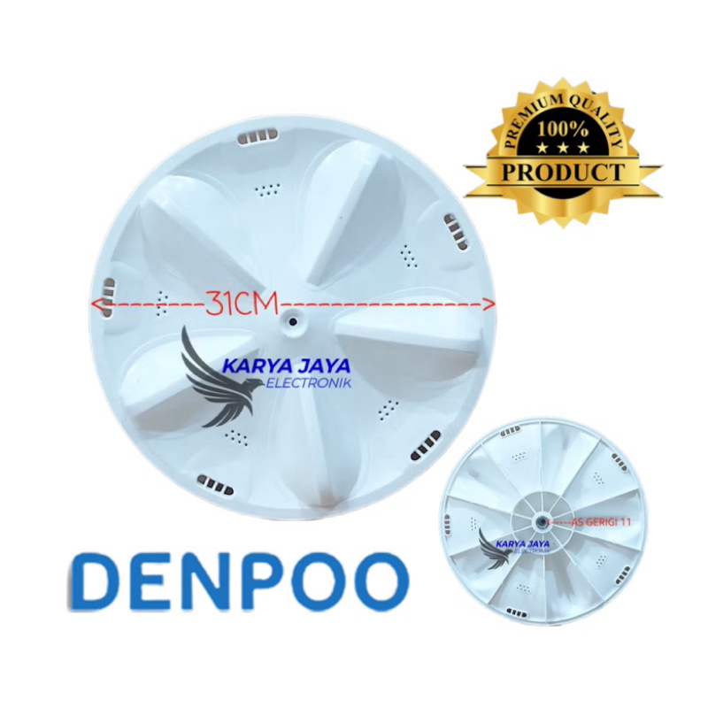 Pulsator Mesin Cuci Denpoo DWF-093B Gigi 11 Diameter 31Cm