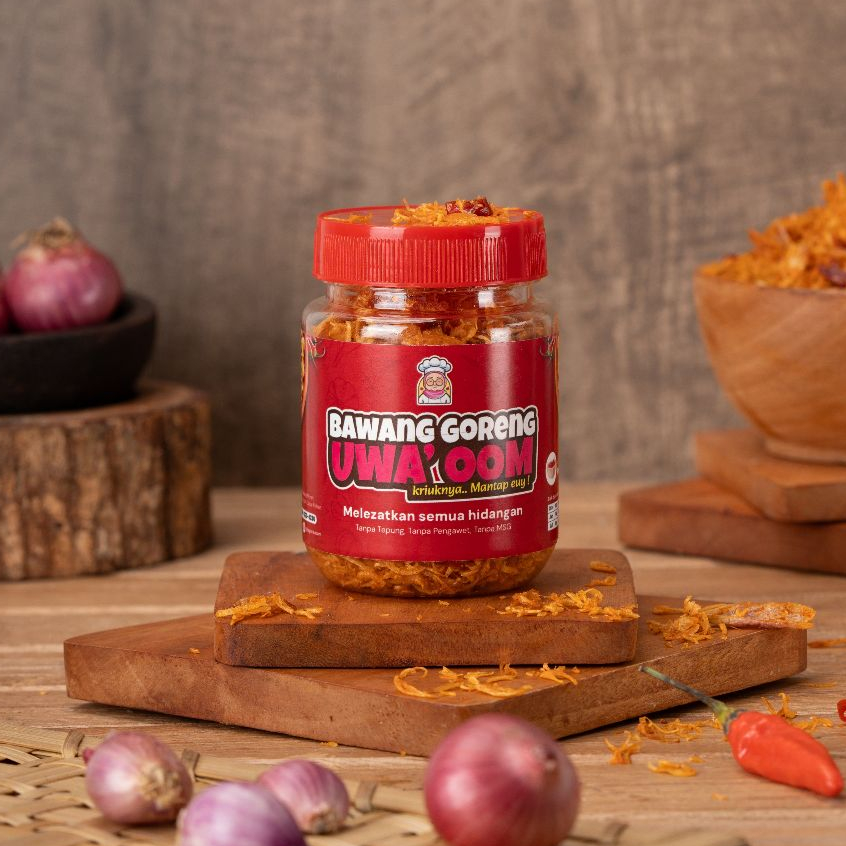 

Bawang Goreng Premium Uwa' Oom Rasa Pedas Tanpa Tepung dan MSG