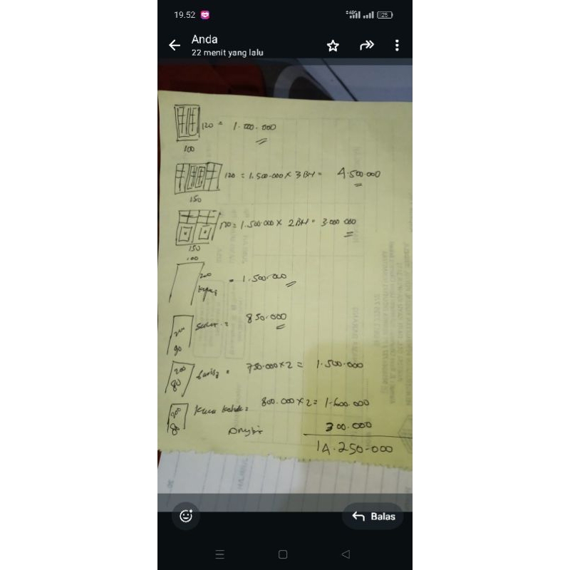 Pembayaran DP 1 rumah Ibu Dinda Annisa Bekasi Utara