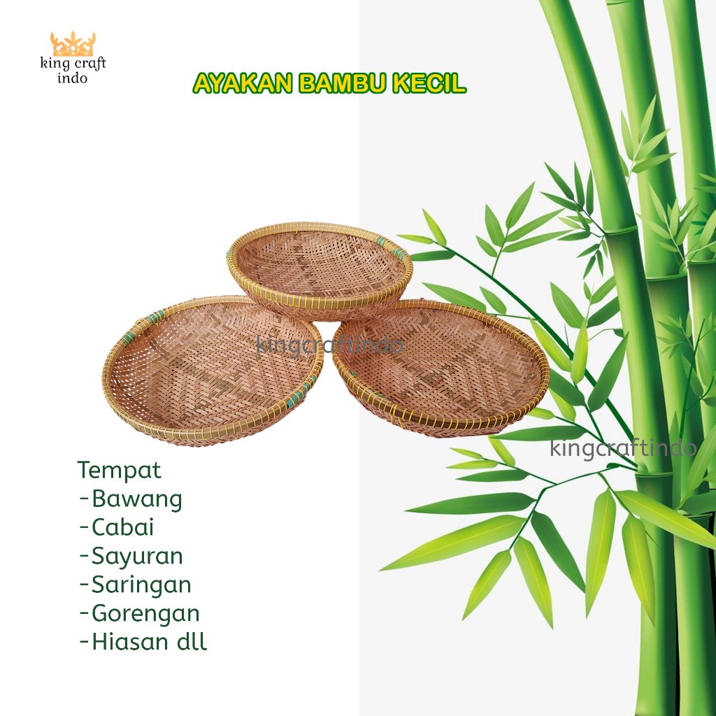 Ayakan Bambu Kecil 20-35 cm Kalo Irik Anyaman Bambu Saringan