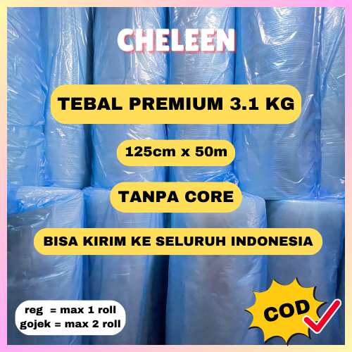 

BUBBLE WRAP ROLL 125cm X 50m 3 KG HITAM BENING TEBAL PREMIUM GRATIS ONGKIR