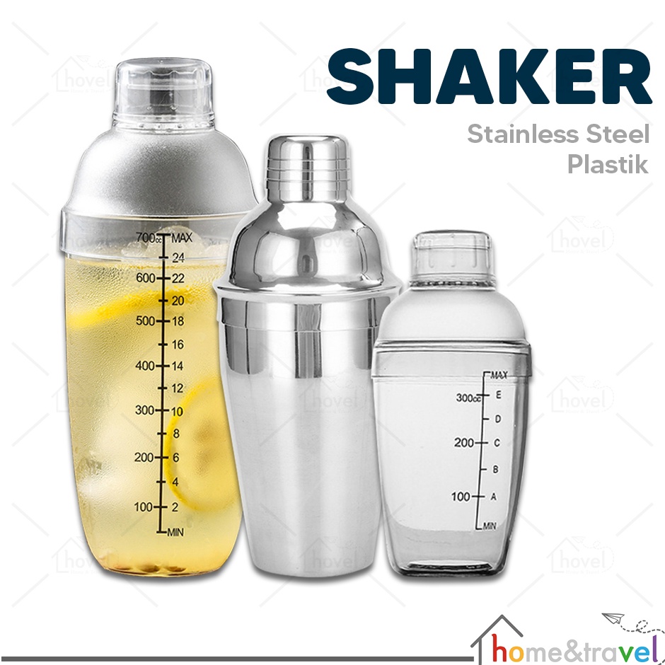 Kejar Hemat HOVELSHOP Botol Shaker Pengocok Minuman Cocktail Milk Shake Peralatan Barista Stainless