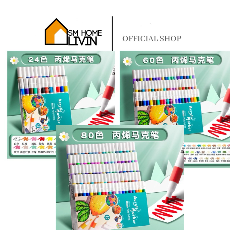 

SM HOME- AKRILIK ACRYLIC MARKER ANTI AIR SPIDOL 24 /60/ 80 PCS