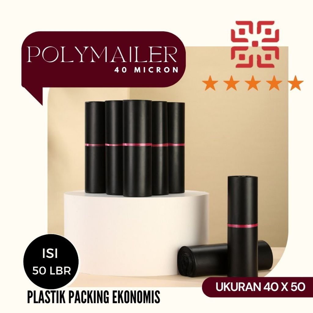 Plastik polymailer 40 x 50 dan 50 x 60 Packing online Polymailer Isi 50pcs ekonomis Termurah Medan t