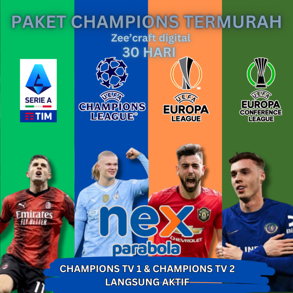 REICIVER NEX PARABOLA PAKET CHAMPIONS TV LIGA CHAMPIONS & SERIE A