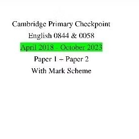 Cambridge Primary Checkpoint English