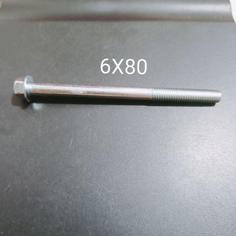 Baut Blok Mesin Flange Bolt 6x80 Kunci T8