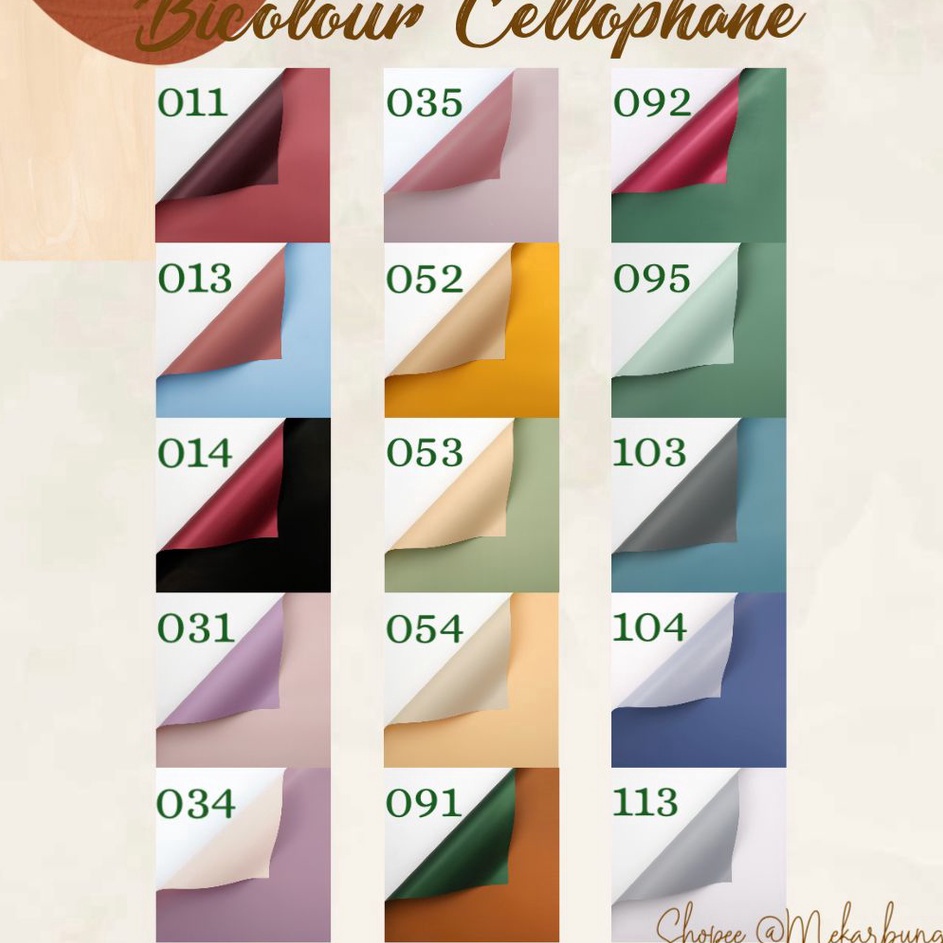 

Baru Terjamin K 12 Lembar Kertas Bunga Cellophane Bicolour 2 Warna Korean Flower Wrapping Waterproof Floral Wrap Buket Bunga